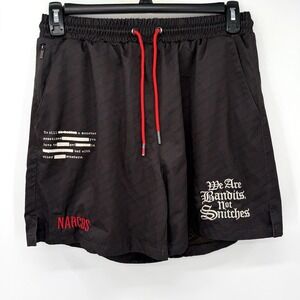 Narcos Shoepalace Men's Lined Drawstring Black L Swim Board Shorts
